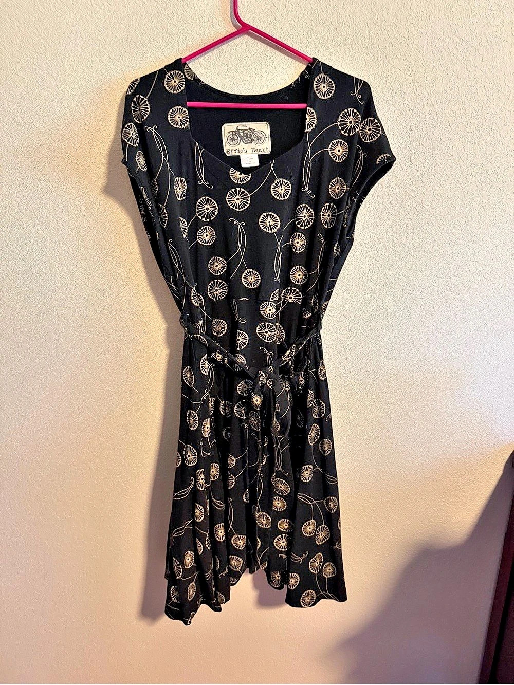 Effie's Heart Black & Gold Geometric Dress Size 1X